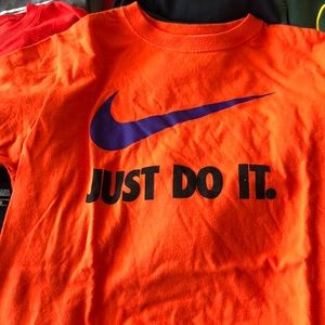 short sleeve orange nike shirt